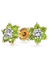 gorgeous small Peridot birthstone earrings for babies and children